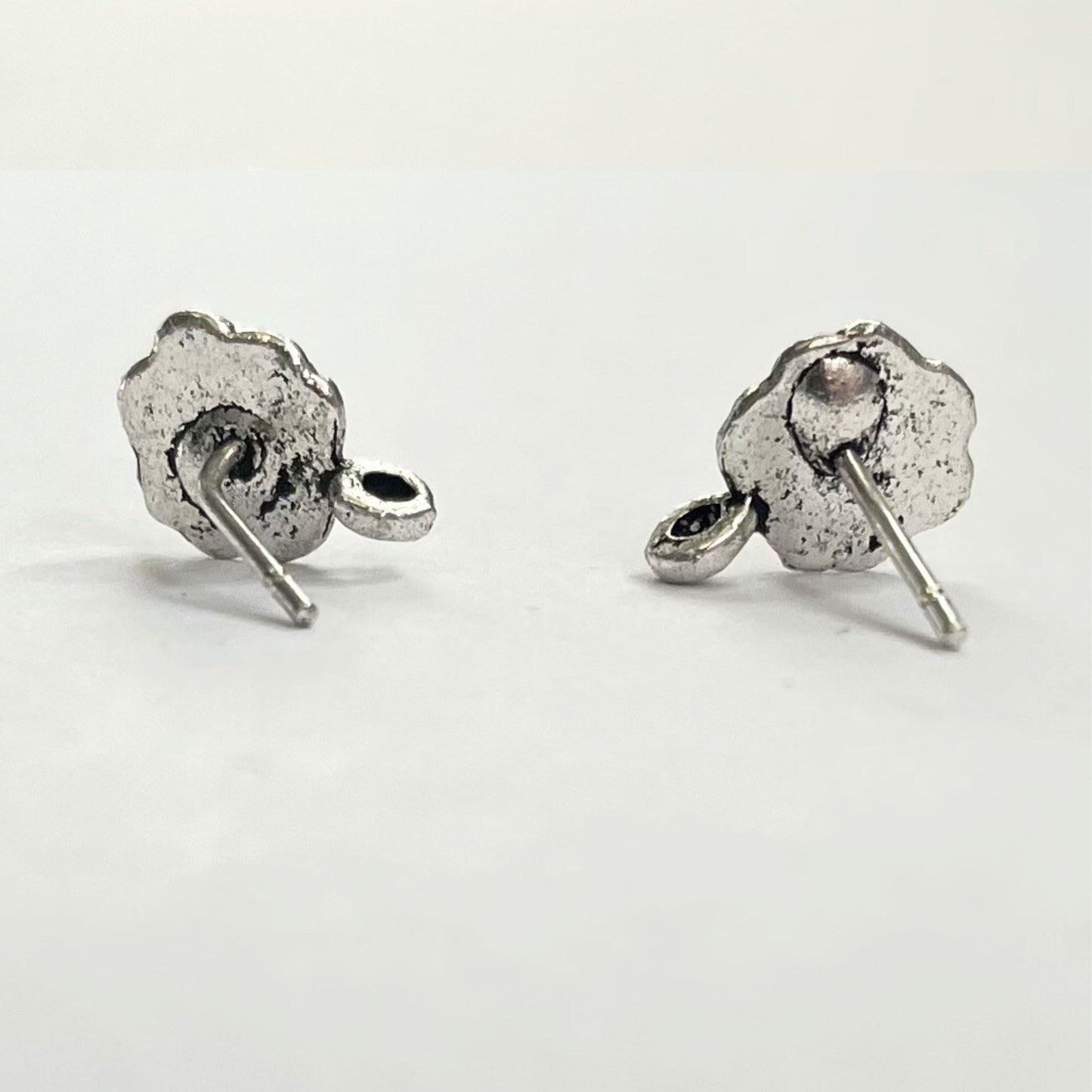 Firemountain Pewter Rose Earring Stud 8x7mm (10 Pairs) (9422FY) - Printable Heaven