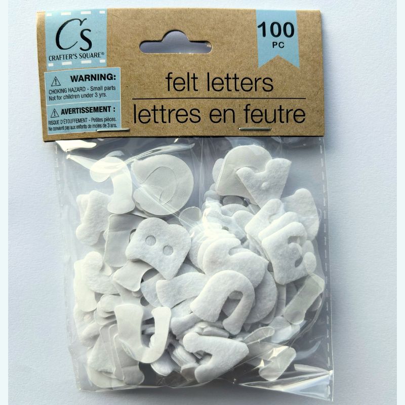 Felt Letter Stickers (100 pcs) White - Printable Heaven