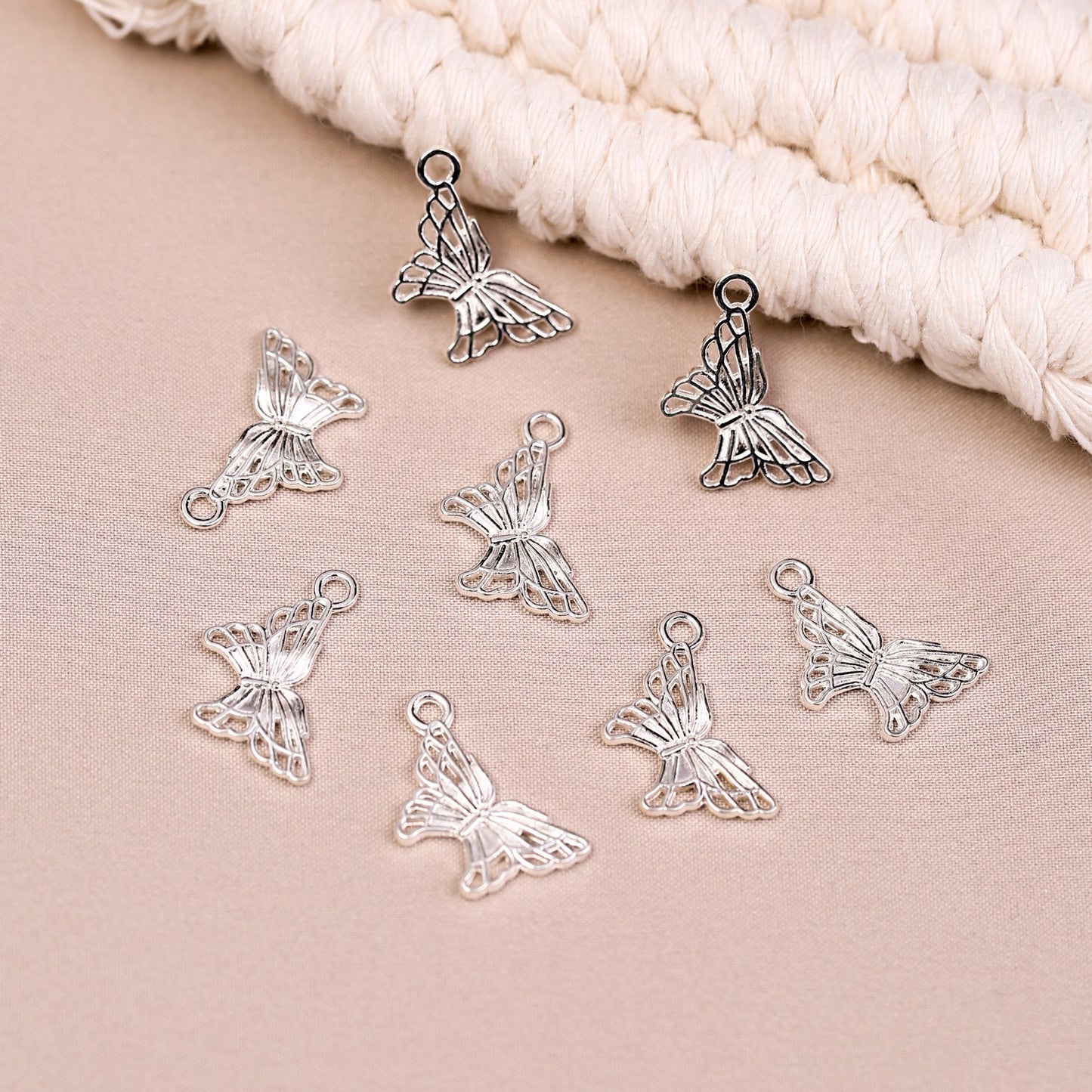 Butterfly Metal Charms (8pcs) (MLB-042)