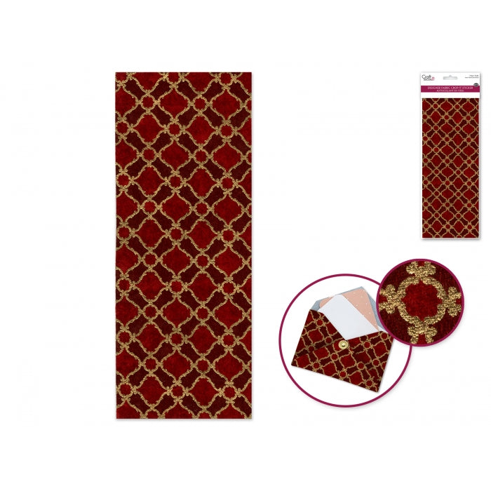 Designer Fabric Crop-It Sticker Moroccan Burgundy