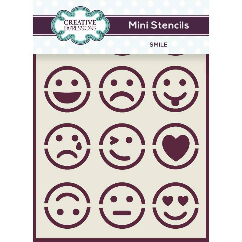 Creative Expressions Mini Stencil Smile 3 in x 4 in (CEMSSMILE) - Printable Heaven