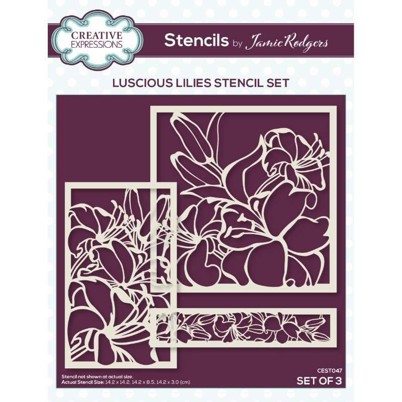 Creative Expressions Jamie Rodgers Luscious Lilies Stencil Set (CEST047) - Printable Heaven