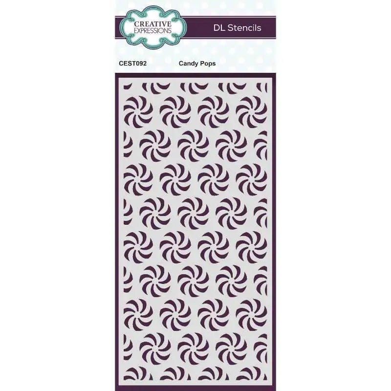Creative Expressions Candy Pops DL Stencil 4 in x 8 in (10.0 x 20.3 cm) (CEST092) - Printable Heaven