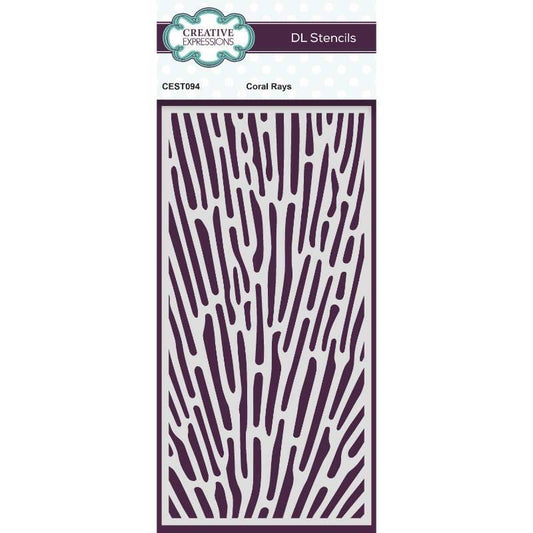 Creative Expressions Coral Rays DL Stencil 4 in x 8 in (10.0 x 20.3 cm) (CEST094)