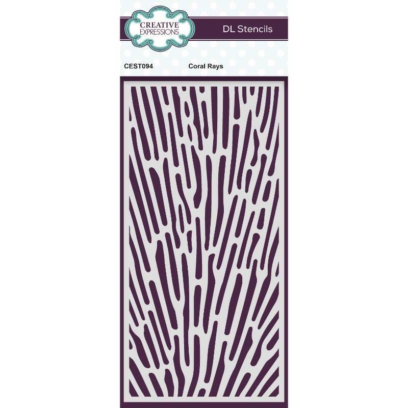 Creative Expressions Coral Rays DL Stencil 4 in x 8 in (10.0 x 20.3 cm) (CEST094) - Printable Heaven