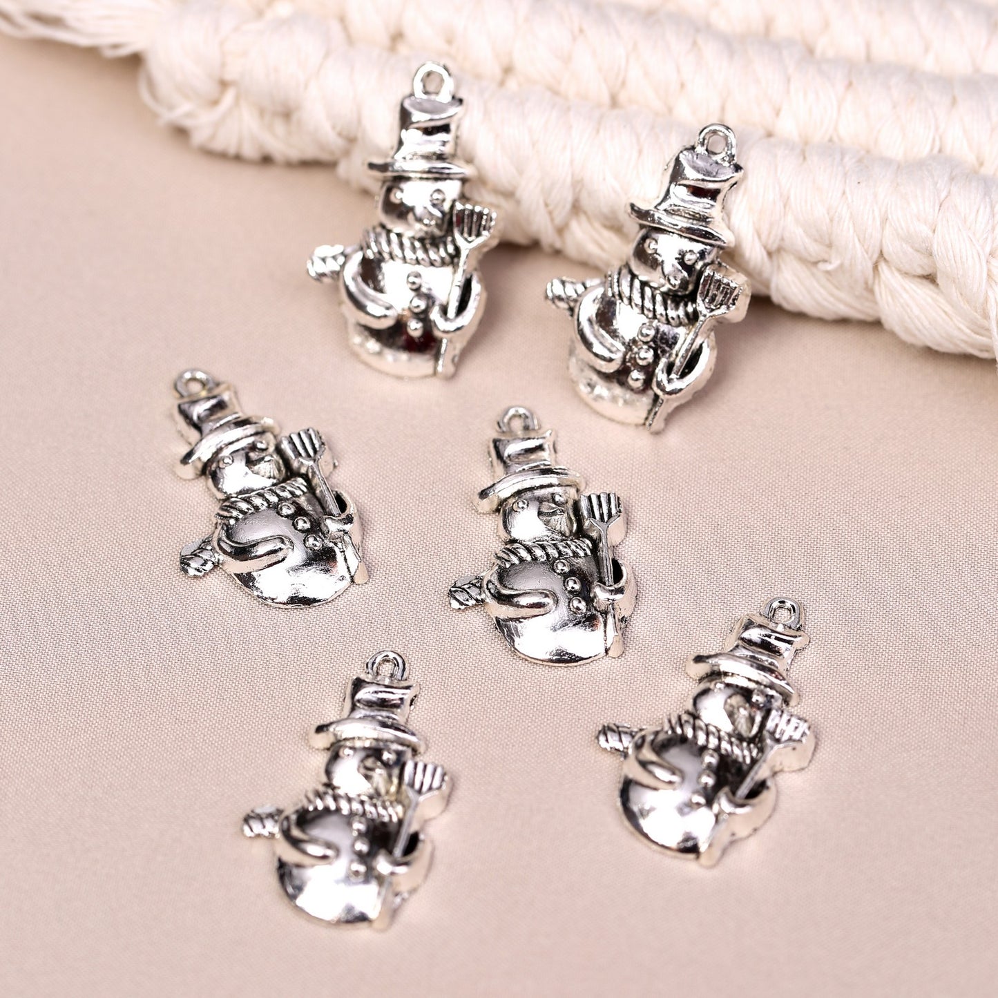 Christmas Snowman Metal Charms (6pcs) (MLB-007)
