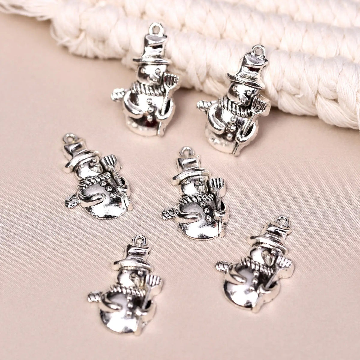 Christmas Snowman Metal Charms (6pcs) (MLB-007) - Printable Heaven