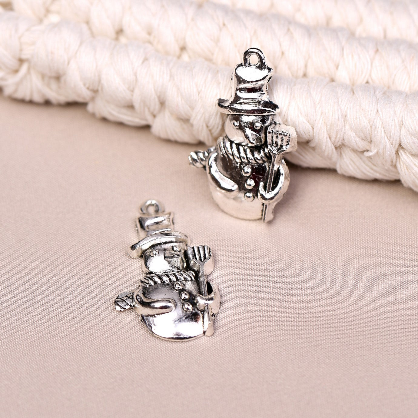 Christmas Snowman Metal Charms (6pcs) (MLB-007)
