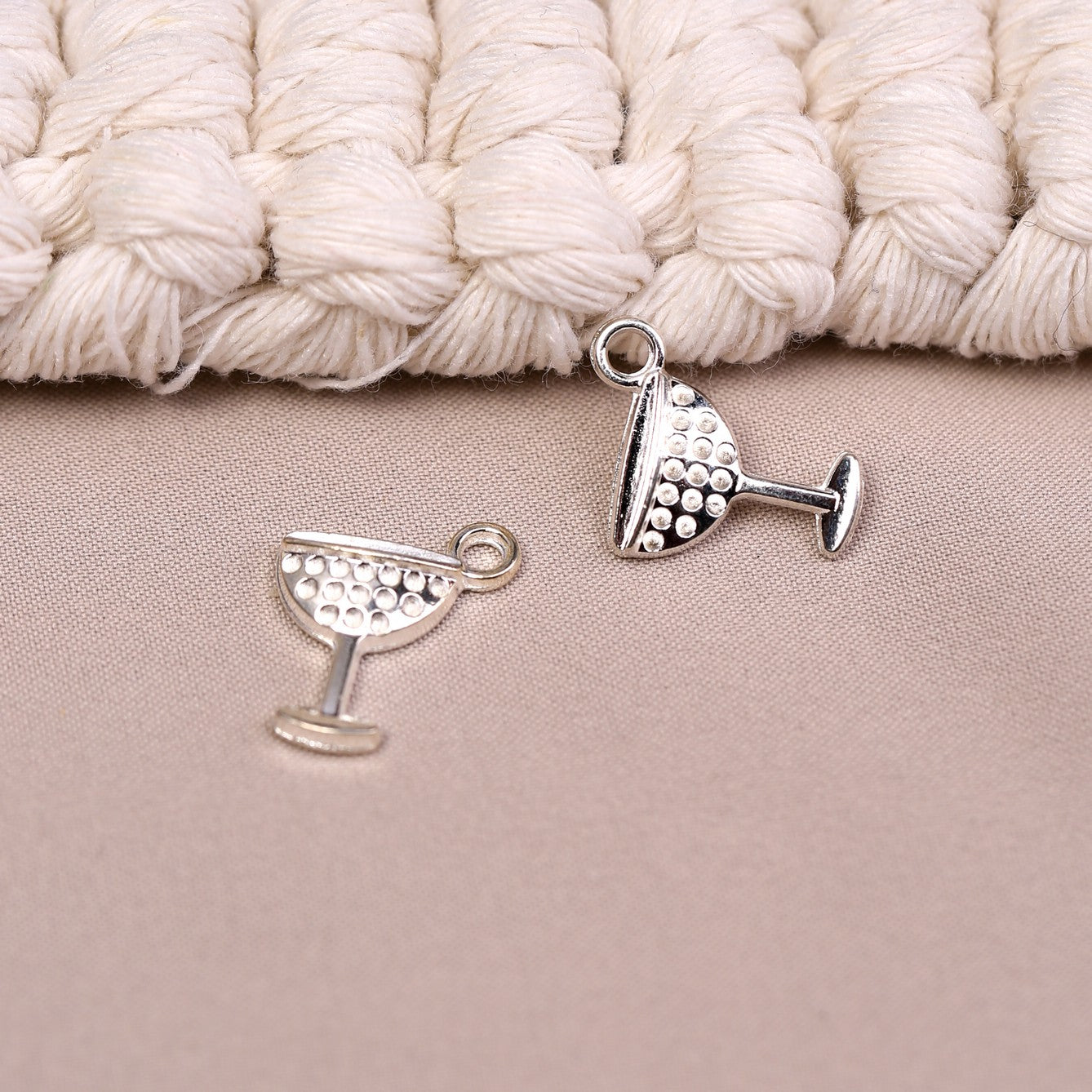 Cocktail Glass Metal Charms (8pcs) (MLB-014)
