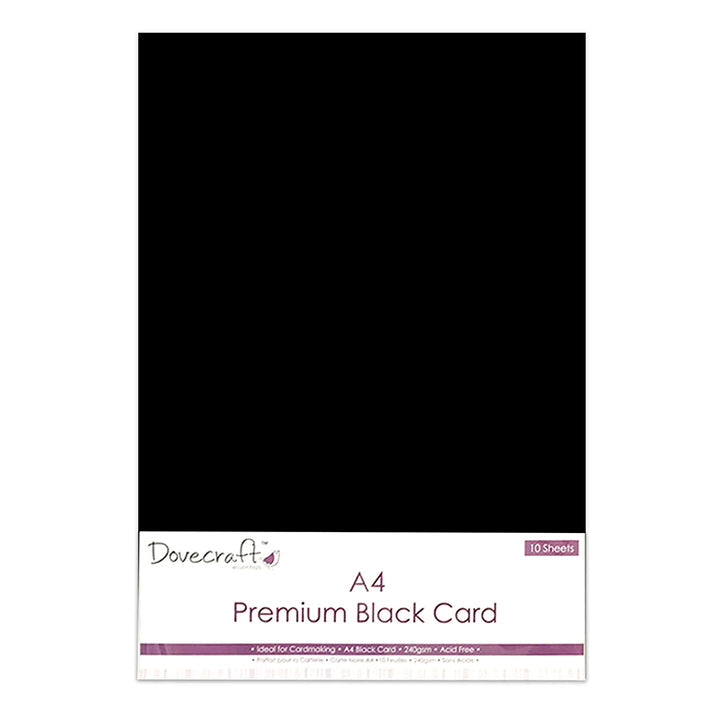 Dovecraft A4 Black Card 240gsm 10 Sheets (DCBS102)