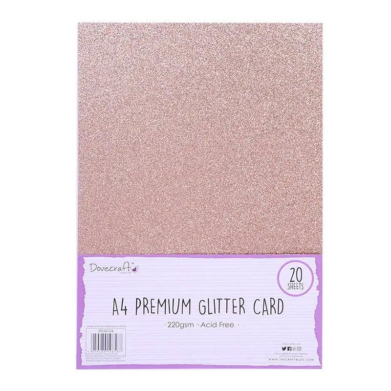 Dovecraft A4 Glitter Card Light Rose Gold (DCGC24) - Printable Heaven