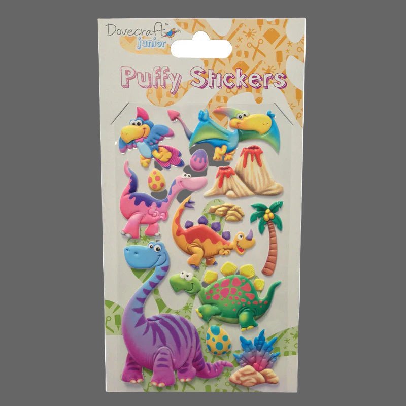 Dovecraft Junior Puffy Dinosaur Stickers (DCST062) - Printable Heaven