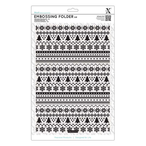 Xcut A4 Embossing Folder - Fairisle Pattern - Printable Heaven
