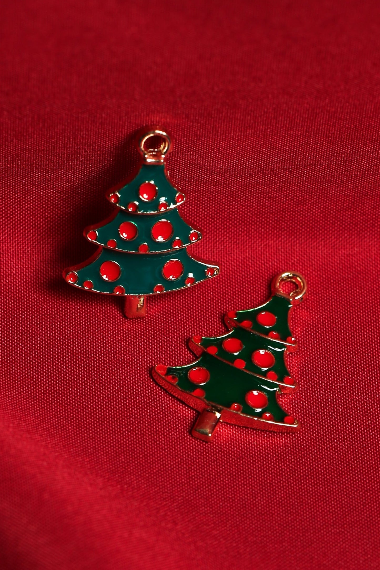 Christmas Tree Metal Charms (2pcs) (MLB-057)