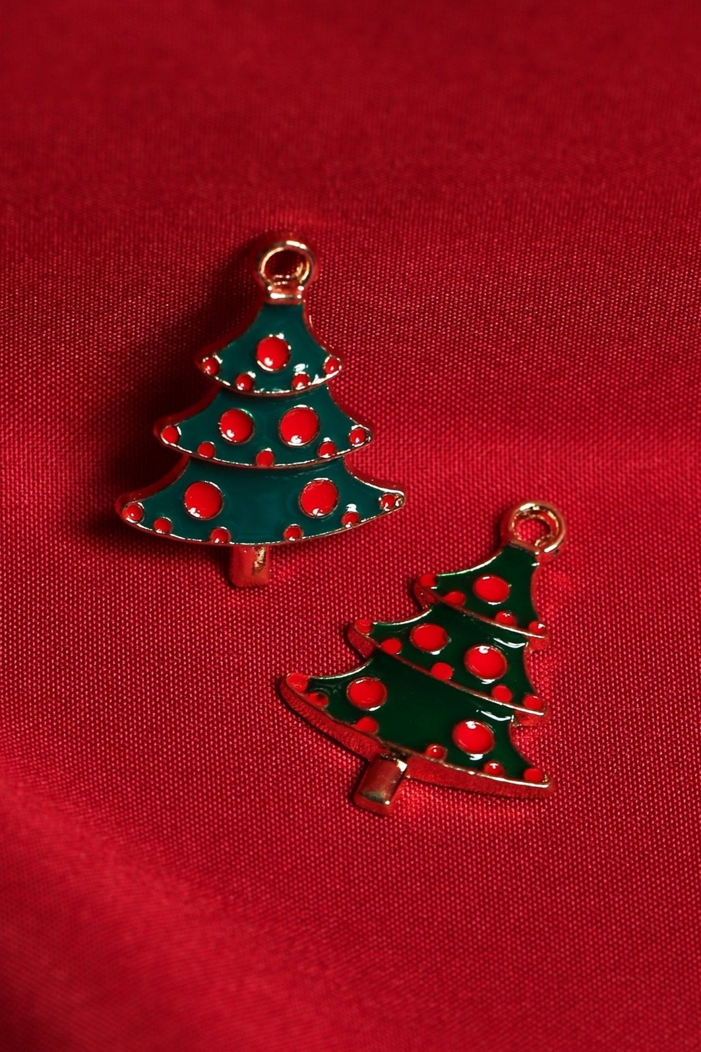 Christmas Tree Metal Charms (2pcs) (MLB - 057) - Printable Heaven