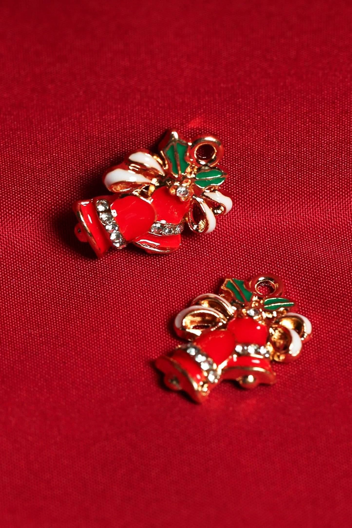 Christmas Bell Set Metal Charms (2pcs) (MLB-061)