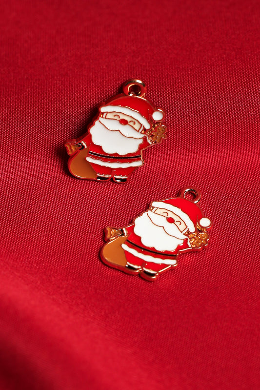 Jolly Santa Claus Metal Charms (2pcs) (MLB-067)