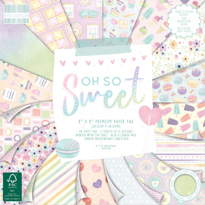 First Edition FSC 8x8 Paper Pad - Oh So Sweet (FEPAD228)
