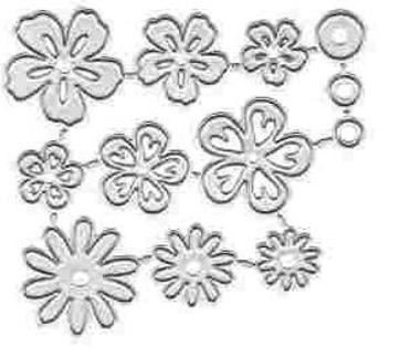 Flower Cutting Die Set (12 PCS) (F045) - Printable Heaven
