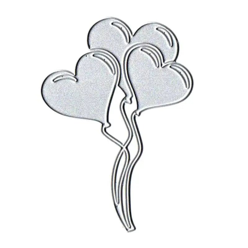 Printable Heaven Small Cutting Die - Heart Shaped Balloons (1pc) (D032) - Printable Heaven