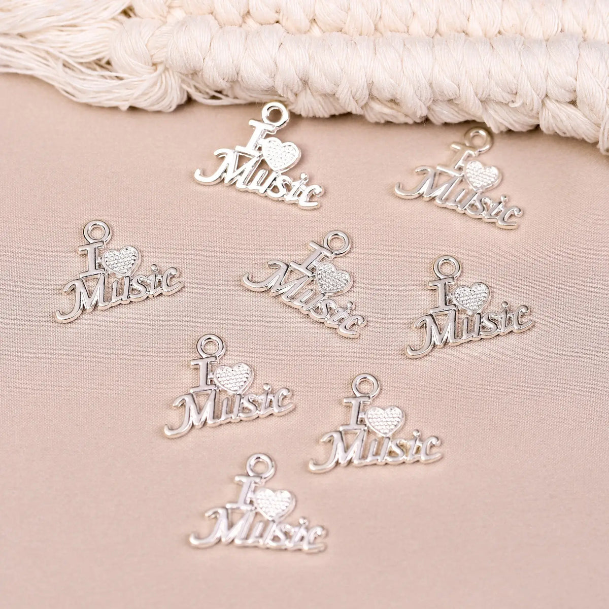 I Love Music Metal Charms (8pcs) (MLB-021) - Printable Heaven