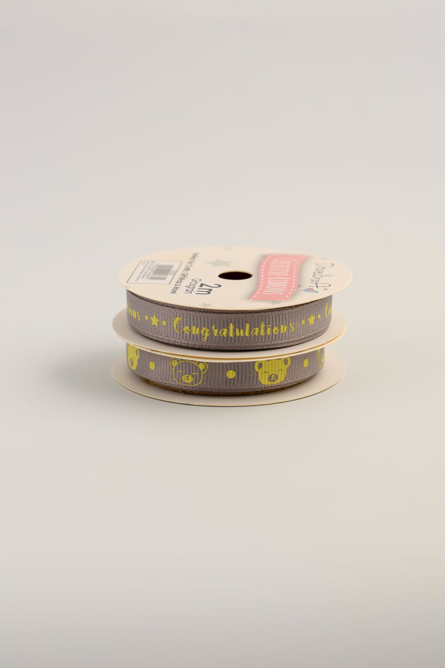 Dovecraft Baby Ribbon - Congratulations (2pk)