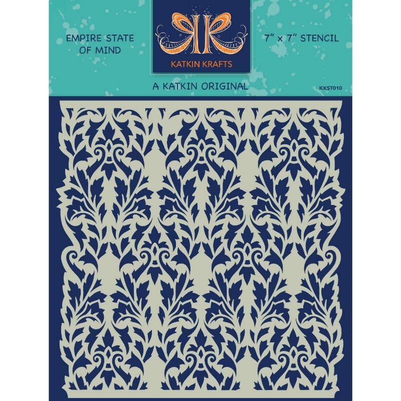 Katkin Krafts Empire State Of Mind 7 in x 7 in Stencil (KKST010) - Printable Heaven