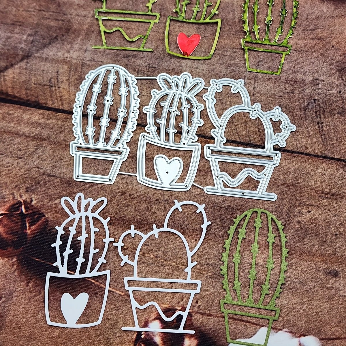 Printable Heaven Cutting Die Cactus in Pots (3 Pcs) (L088) - Printable Heaven