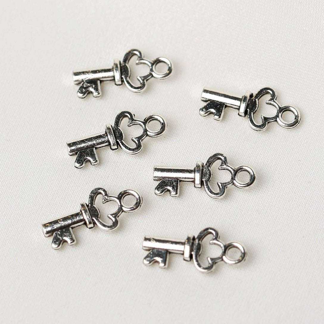 Key Metal Charms (6pcs) (MLB-074) - Printable Heaven