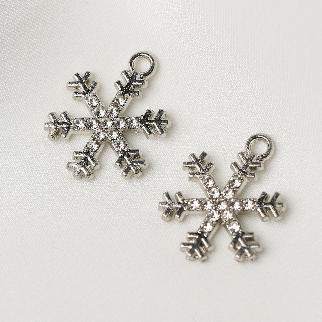 Star Snowflake Metal Charms (2pcs) (MLB-098) - Printable Heaven