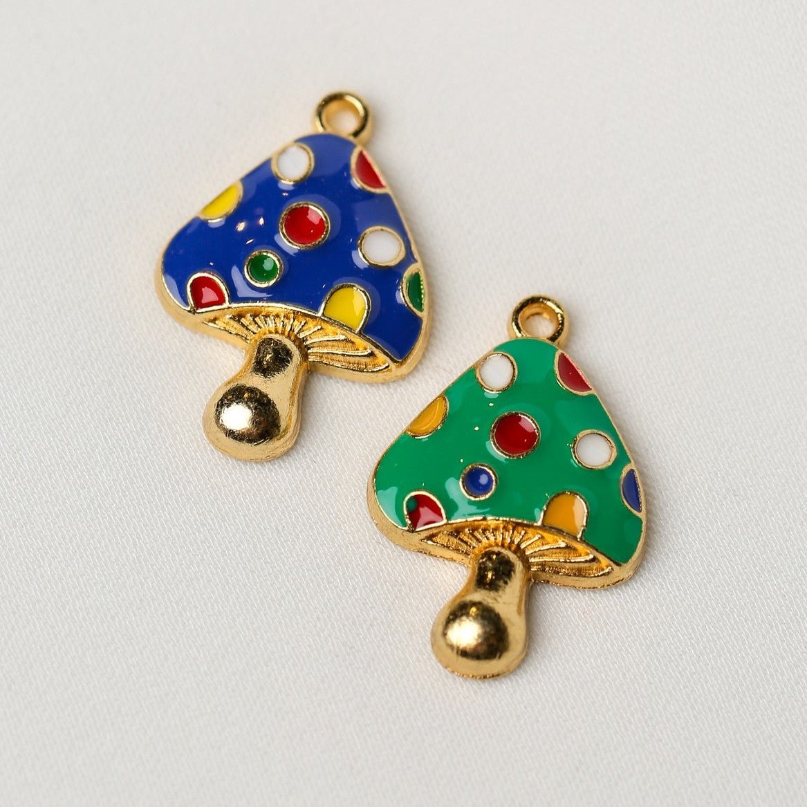 Multicoloured Toadstool Charms (2pcs) (MLB-102) - Printable Heaven