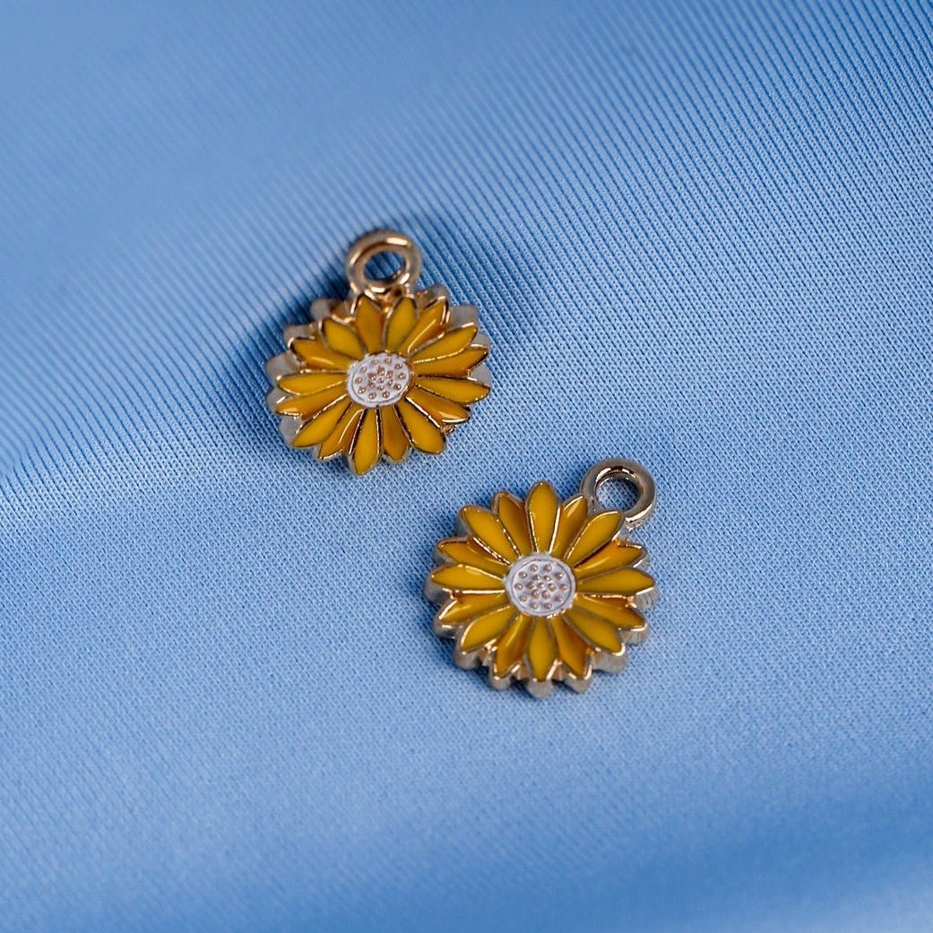 Sunflower Metal Charms (2pcs) (MLB - 048) - Printable Heaven