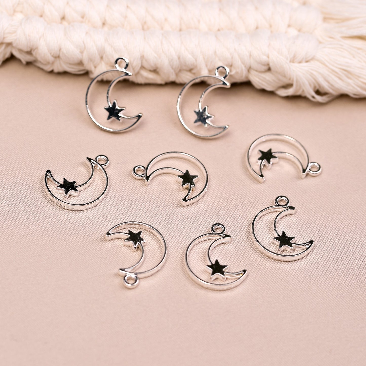 Moon & Star Metal Charms (8pcs) (MLB-038)
