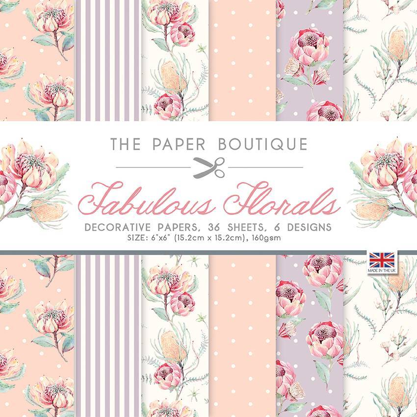 The Paper Boutique Fabulous Florals 6 in x 6 in Paper Pad (PB1602) - Printable Heaven