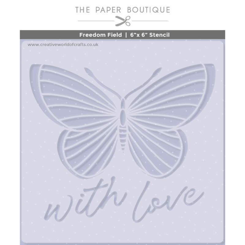The Paper Boutique Freedom Field 6 in x 6 in Stencil (PB2020)