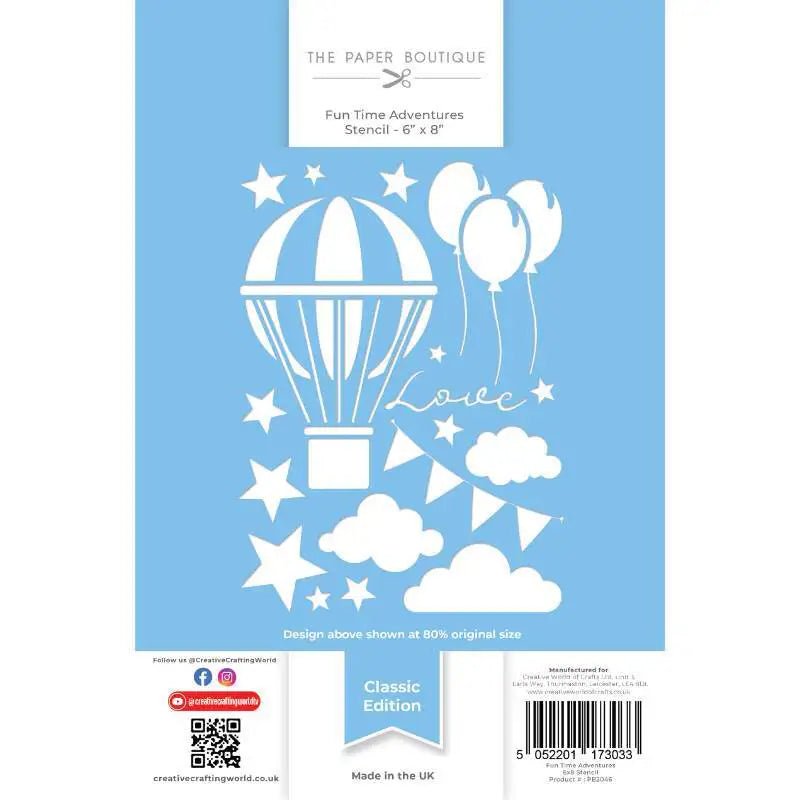The Paper Boutique Fun Time Adventures 6 in x 8 in Stencil Set (PB2046) - Printable Heaven