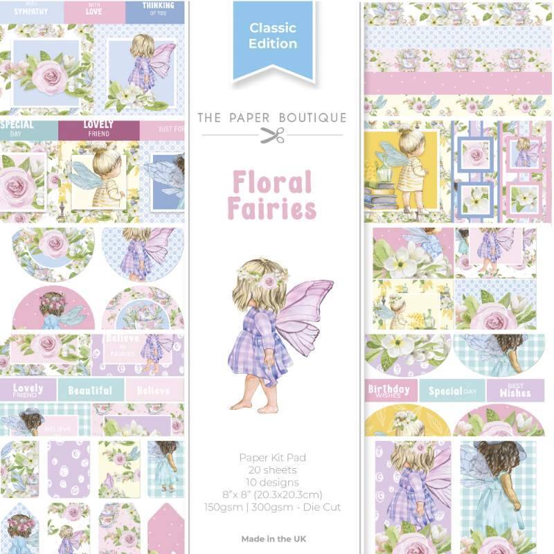 The Paper Boutique Floral Fairies 8 in x 8 in Paper Kit Pad (PB2052) - Printable Heaven