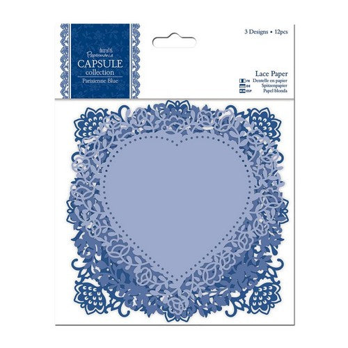 Papermania Lace Paper (12pcs) - Capsule Collection - Parisienne Blue (PMA 160701 )