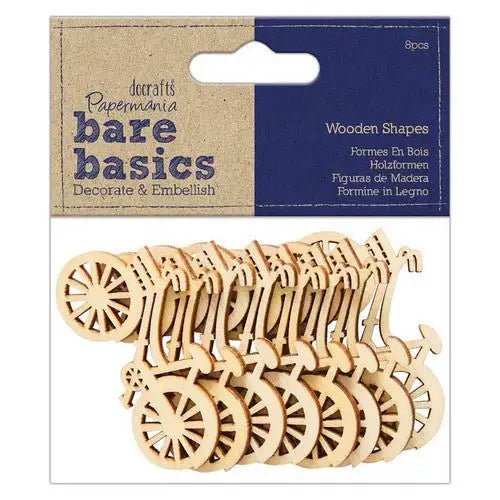 Wooden Bicycles (8pcs) - Bare Basics (PMA 174749) - Printable Heaven