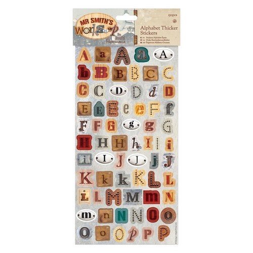 Alphabet Thicker Stickers (150pcs) - Mr Smith's Workshop (PMA 351751 ) - Printable Heaven