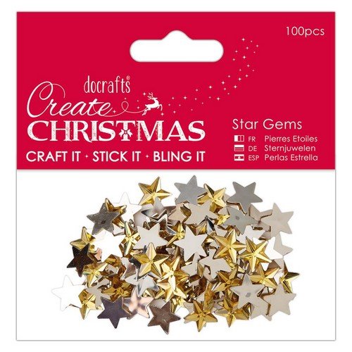 Star Gems (100pcs) - Gold (PMA 351909) - Printable Heaven