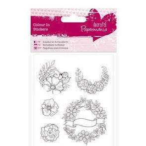 Papermania Colour In Glitter Stickers - Floral Wreaths (PMA 804203 )