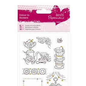 Papermania Colour In Glitter Stickers - Afternoon Tea (PMA 804204 )