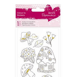 Papermania Colour In Glitter Stickers - Toadstools (PMA 804208 )