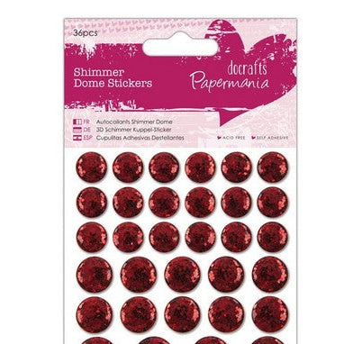 Papermania Shimmer Dome Stickers (36pcs) - Red (PMA 805913 )