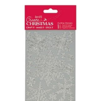 Outline Stickers - Snowflakes - Silver (PMA 810922) - Printable Heaven