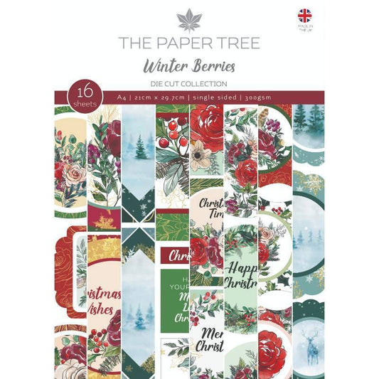 The Paper Tree Winter Berries A4 Die Cut Sheets (PTC1232)