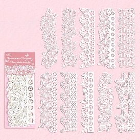 Flower Shadow Butterfly Lace Paper Borders (10 pack) (PW - WGD198C - 01) - Printable Heaven
