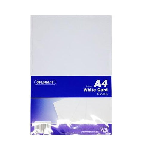 Stephens White Card A4 210gsm 8 Sheets