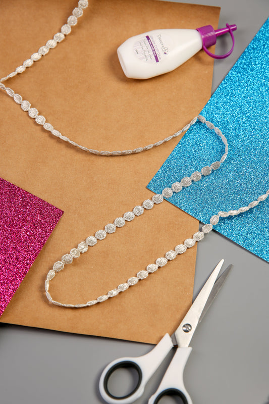 Silver Dot Lace Edging (RT10161 SILVER) (1/2 Yard)